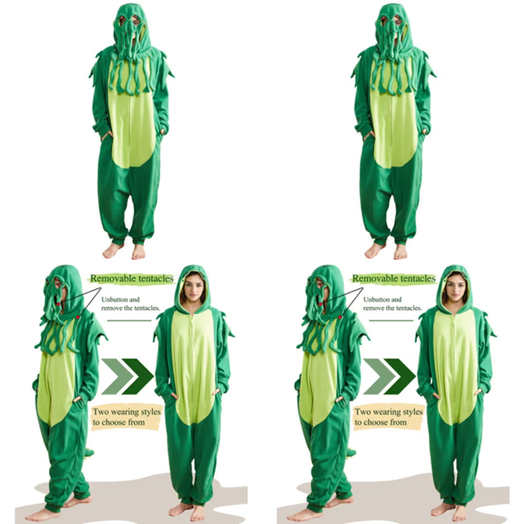 Kigurumi Zielony Potwór Onesie Piżama Cosplay Unisex rozmiar S