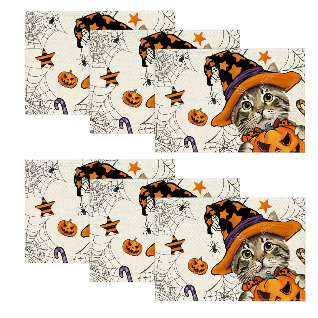 Podkładki na stół zestaw 6 szt. Halloween 30x45